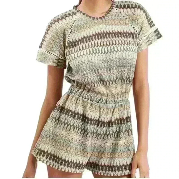 Topshop romper crochet multi color open back size 6 - Picture 1 of 6